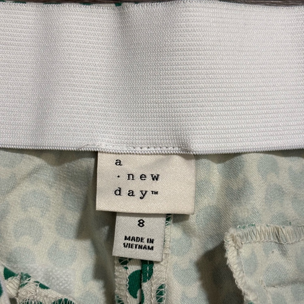 Target Green Patterned Straight Leg Pants - Picture 3 of 3